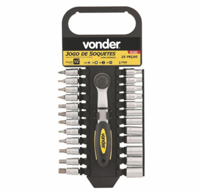 Soquetes-encaixe-1-4--com-Catraca-Jogo-25Pcs-Vonder