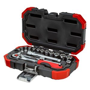 Jogo de Soquetes Gedore 1/4" Sextavados Catraca 16 Peças R49003016