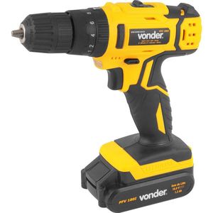 Furadeira Parafusadeira Impacto Bateria 18V Vonder PFV180I Maleta 2 Baterias Kit Bits Brocas