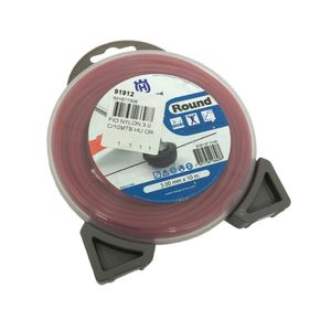 Fio Nylon Husqvarna Redondo 3,0mm rolo com 10 metros cor Vermelho Original