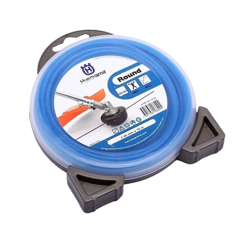 Fio-Nylon-Husqvarna-Redondo-2-4mm-rolo-com-15-metros-cor-Azul-Original