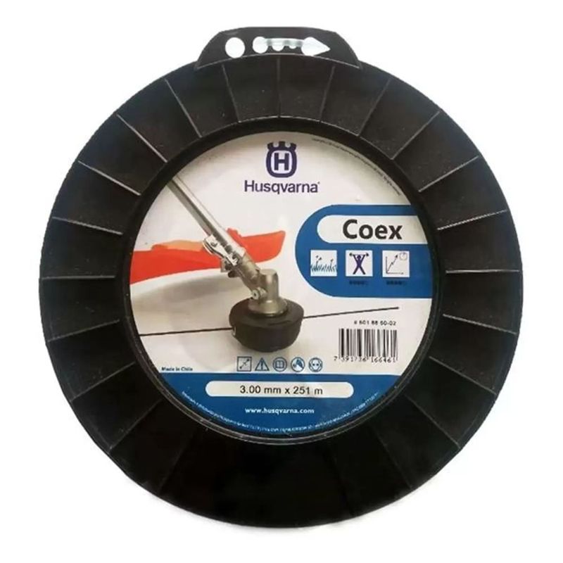 Fio-Nylon-COEX-3-0mm-Redondo-Azul-Rolo-com-251-Metros-Husqvarna-Original