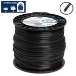 Fio-Nylon-3mm-Quadrado-Preto-Rolo-com-219-Metros-Husqvarna-Original