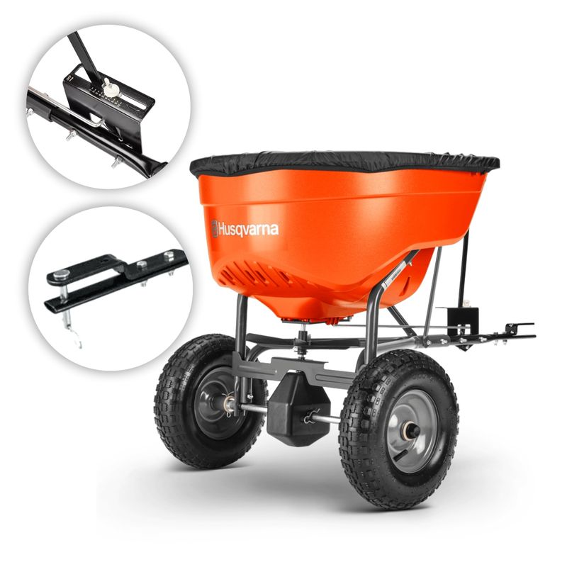 Semeadora-Adubadeira-Rebocavel-BS130T-Husqvarna-Capacidade-59KG