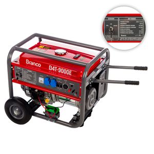 Gerador à Gasolina 9 KVA Branco B4T-9000E Partida Elétrica 110V/220V