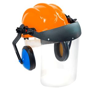 Capacete Segurança Com Abafador Proteção Facial EPI Completo