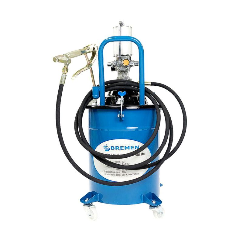 Propulsora-Pneumatica-Para-Graxa-Capacidade-20KG-Mangueira-4m-Bremen
