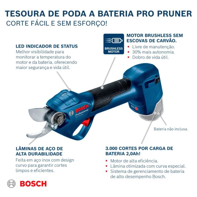Tesoura-de-poda-a-Bateria-Bosch-12V-Pro-Pruner-com-2-baterias-2-0Ah-e-maleta