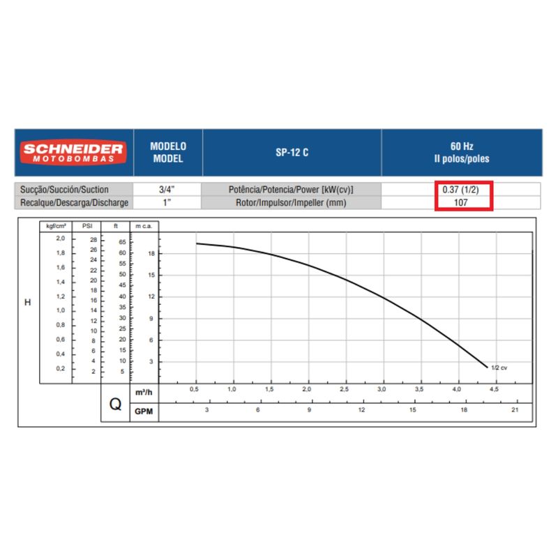 Motobomba-Centrifuga-Pressurizadora-Residencial-Schneider-SP-12C-1-2CV-127V