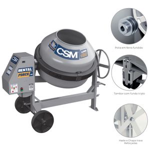 Betoneira CSM Rental Force cor Cinza 400Lts com Motor 2CV 220V