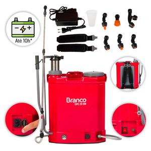 Pulverizador Costal à Bateria Branco BPC20BM Capacidade 20LT