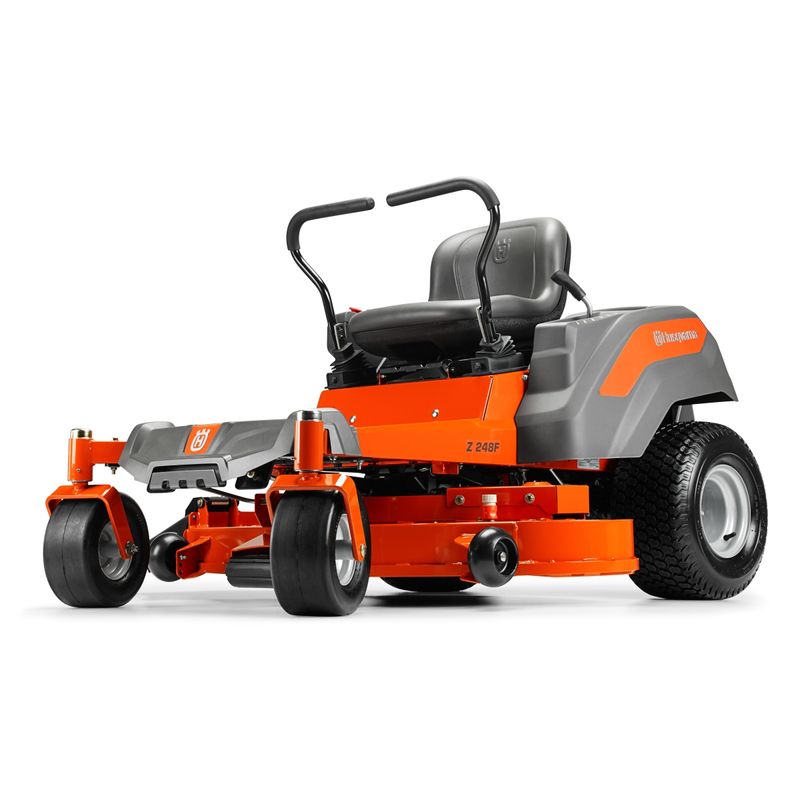 Trator-Cortador-de-Grama-Giro-Zero-Husqvarna-Z248F-Motor-Kawasaki-24HP-Corte-122cm