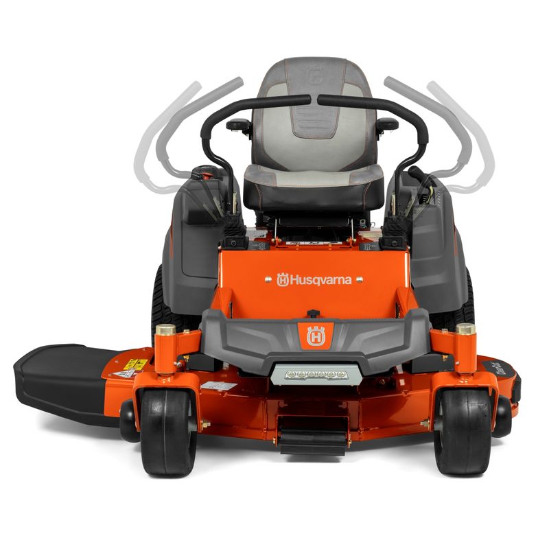 Trator-Cortador-de-Grama-Giro-Zero-Husqvarna-Z248F-Motor-Kawasaki-24HP-Corte-122cm