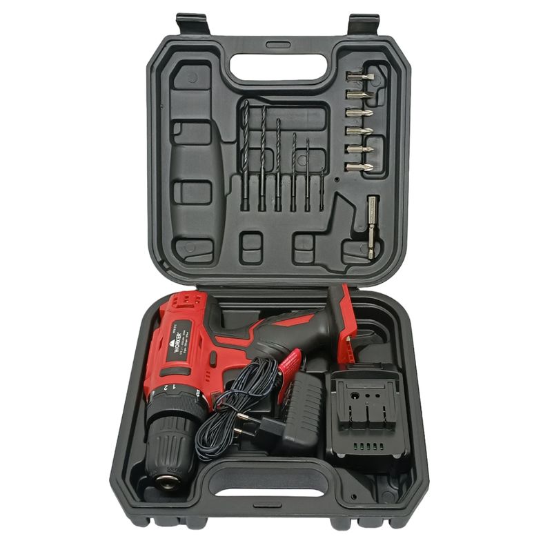 Parafusadeira-Furadeira-a-Bateria-Worker-12V-1-3mAh-PFW-012-com-Maleta-e-13-Pecas
