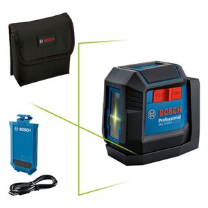 Nível à laser Bosch GLL 12-22 G LI linhas verdes 12m com cabo USB