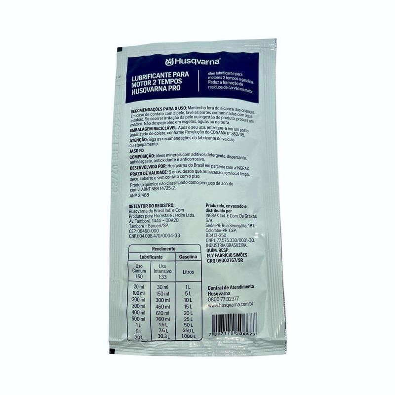 Oleo-2-Tempos-Husqvarna-PRO-Sache-20ml-Dose-Unica--Prepara-1L-