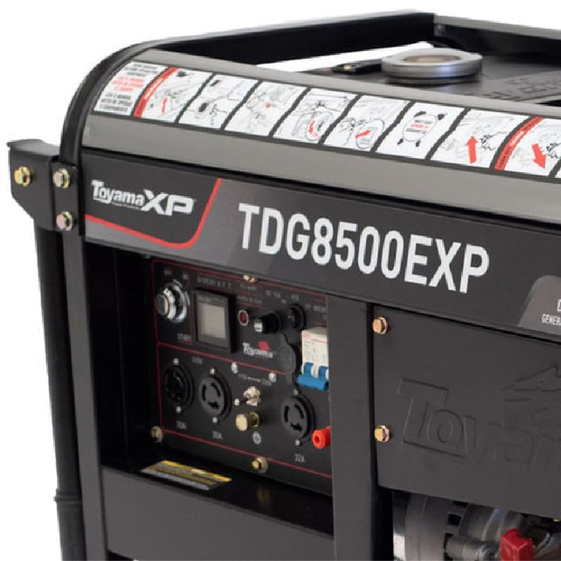 Gerador-Energia-a-Diesel-7KVA-Toyama-TDG8500EXP-Partida-Eletrica-115V-230V-Monofasico