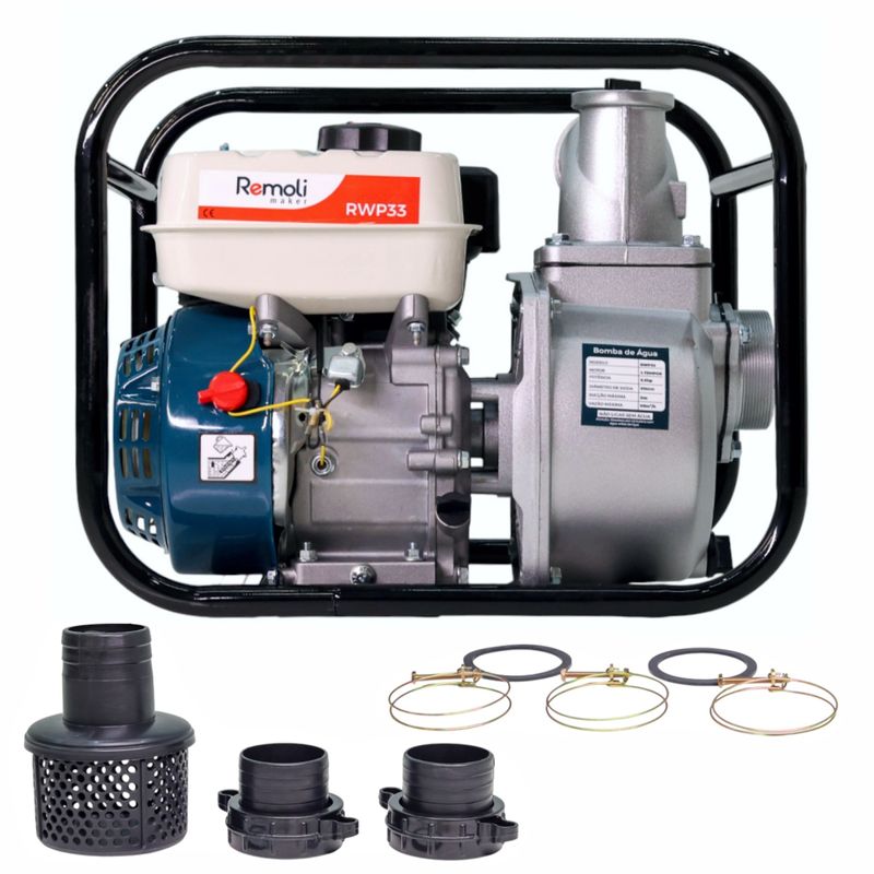 Motobomba Gasolina Autoescorvante 3-x3- Remoli RSP33 Vazao max 60 m--h