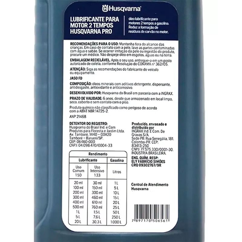 Oleo 2 Tempos 50-1 Husqvarna PRO 500ml